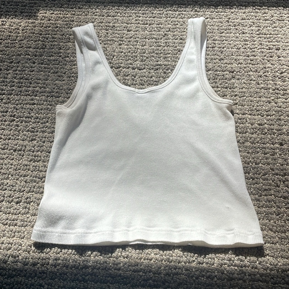 Brandy Melville White Slit tank top - Picture 3 of 3